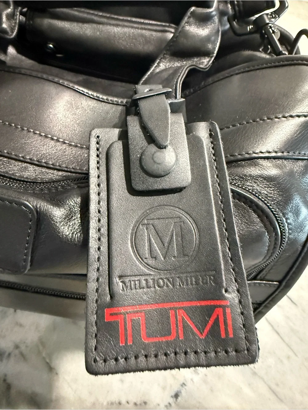 Tumi Men's Black Leather Briefcase Bag DELTA SKY-MILERS VINTAGE